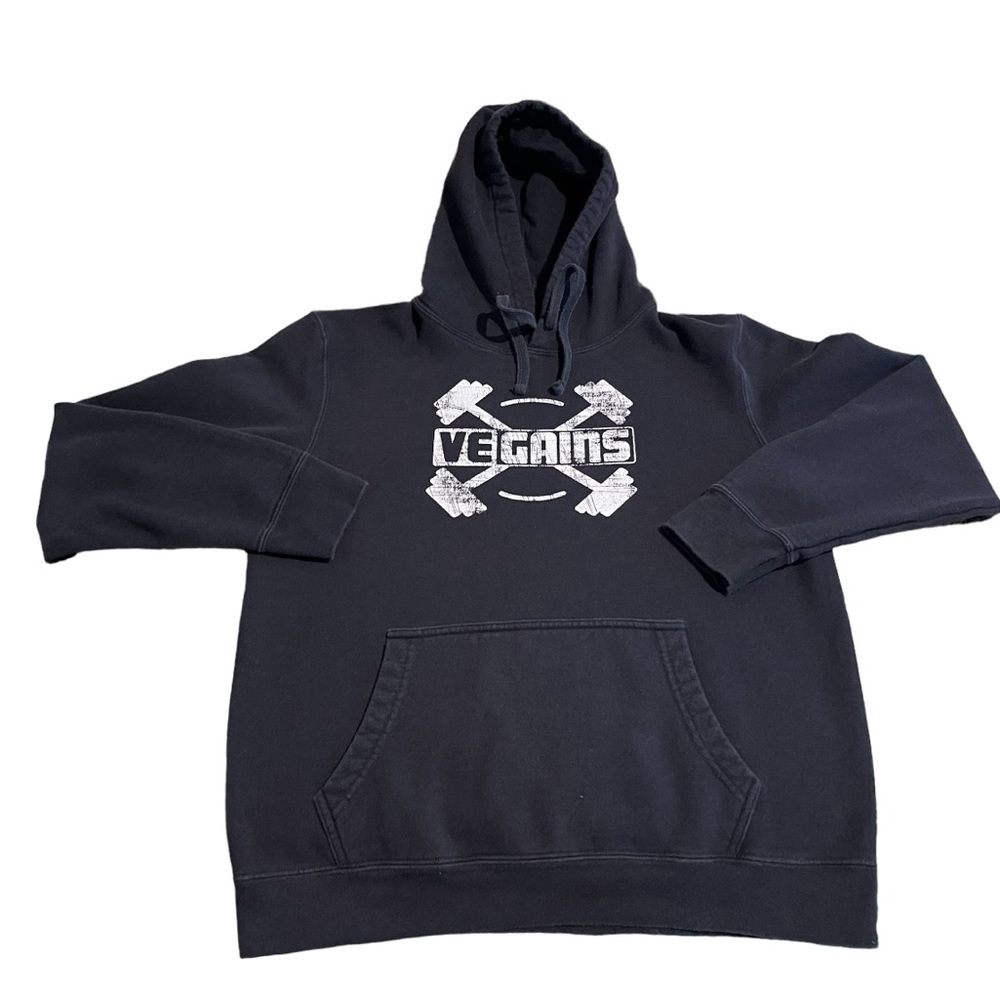 Weightlifting Hoodie Men Medium Black Sweatshirt‎ Pullover Sweater Workout Gym